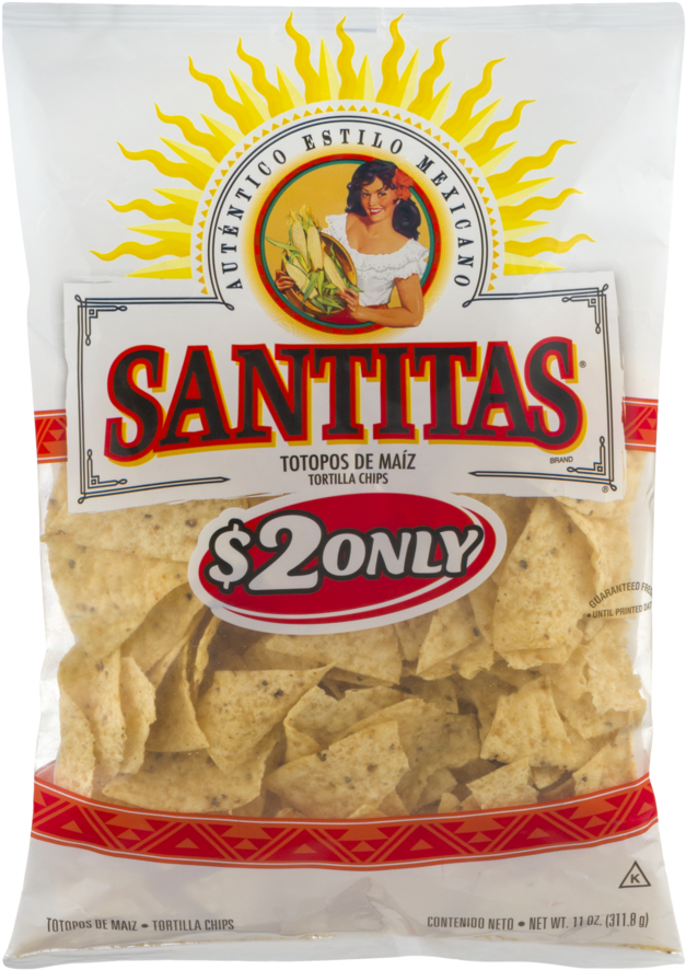 Santitas White Corn Tortilla Chips, 11 Oz - Santitas White Corn Tortilla Chips (1000x1000), Png Download