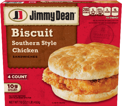 Sara Lee Jimmy Dean D Lights Chicken Biscuit - Jimmy Dean Chicken Sandwich (650x499), Png Download