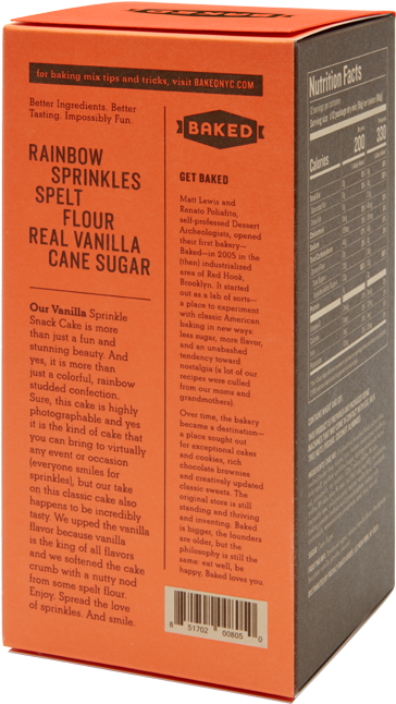 Vanilla Sprinkle Snack Cake - Box (1345x760), Png Download