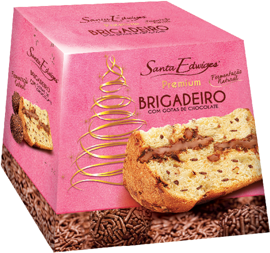 Panettone Brigadeiro Com Gotas De Chocolate Premium - Panetone Di Lucca Santa Edwiges (600x600), Png Download