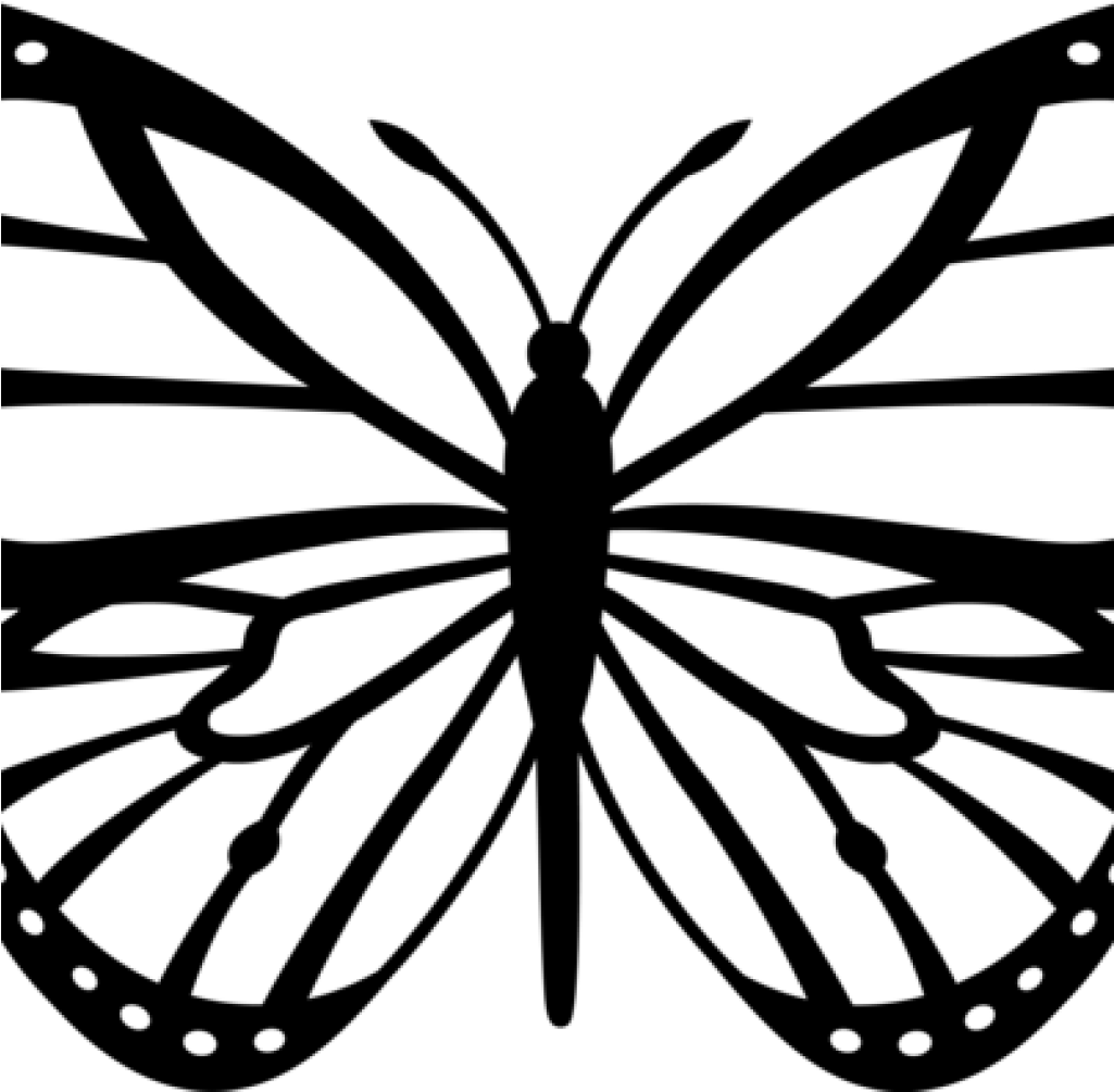 Butterfly Outline Clipart Butterfly Outline Clipart - Butterfly Clupart (1024x1024), Png Download