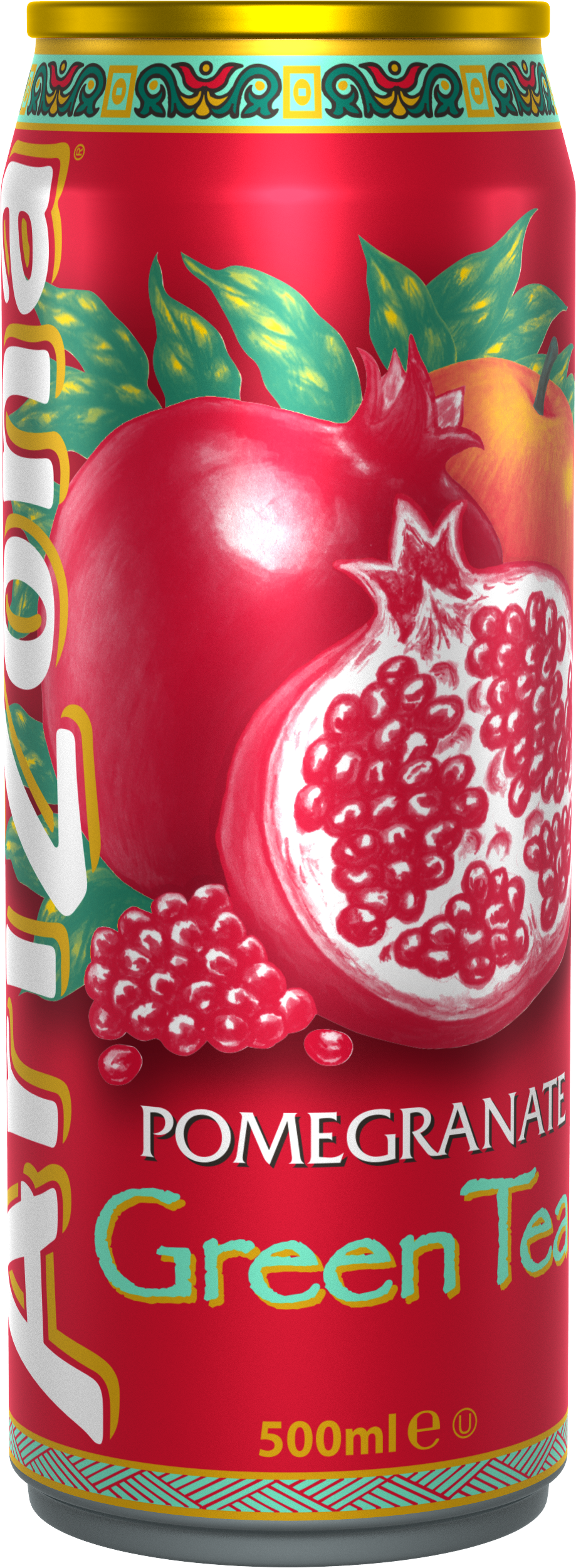 Arizona Pomegranate Green Tea Cans 12 X 0,5 Liter - Green Tea (1680x2720), Png Download