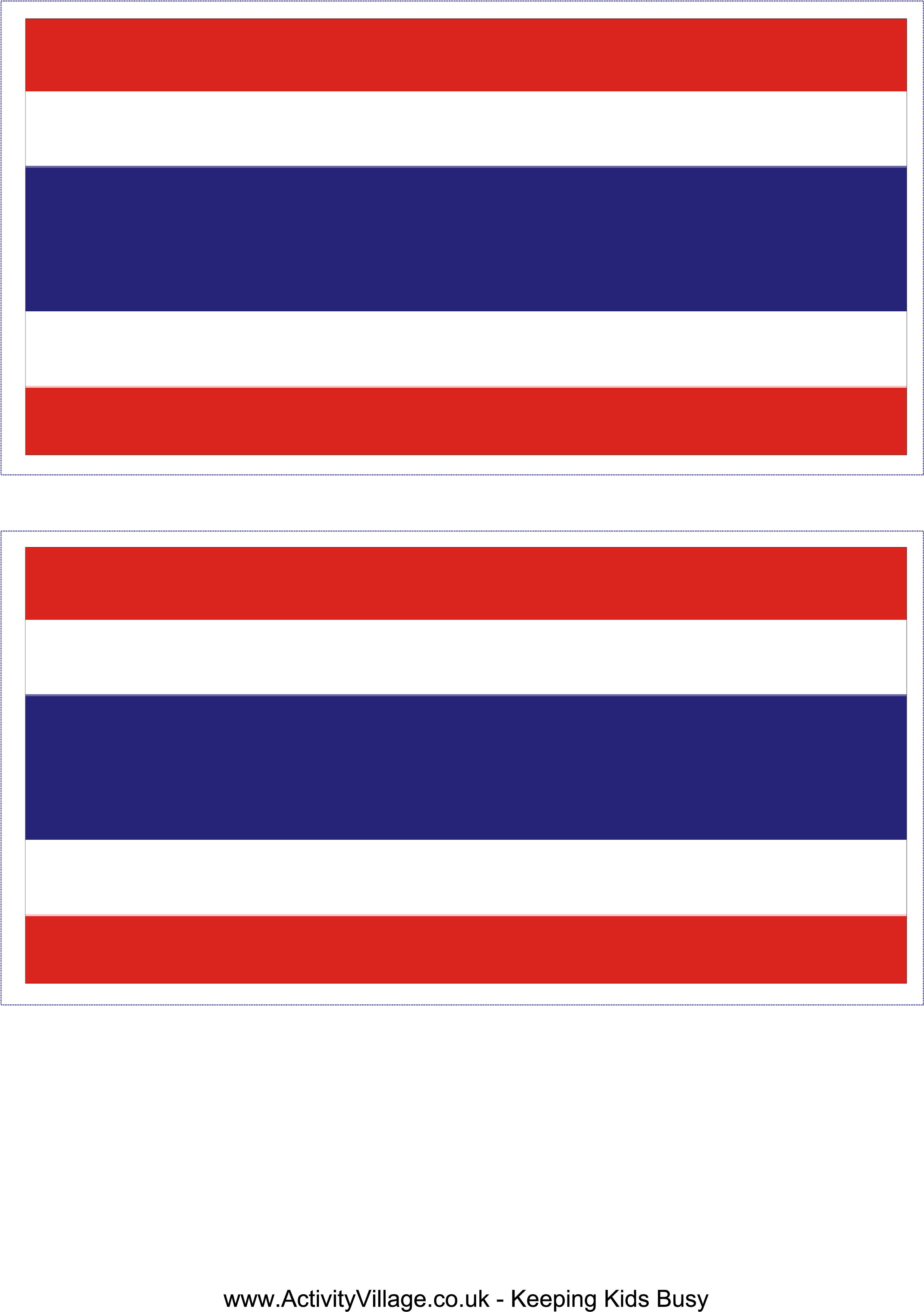 Download This Free Printable Thailand Template A4 Flag, - Make A Thailand Flag (2480x3508), Png Download