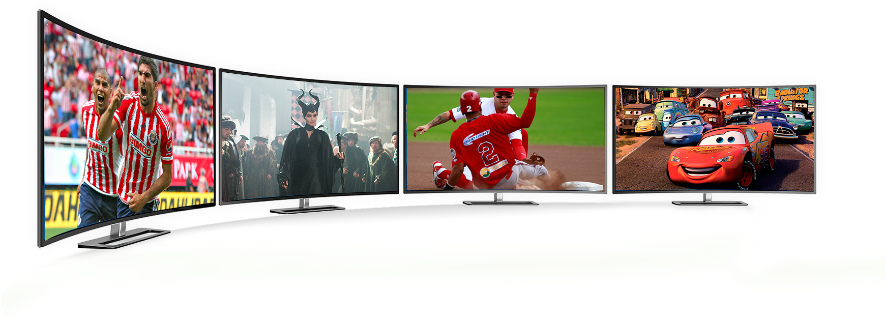 Disfruta Hasta En 4 Televisores - Led-backlit Lcd Display (1739x639), Png Download