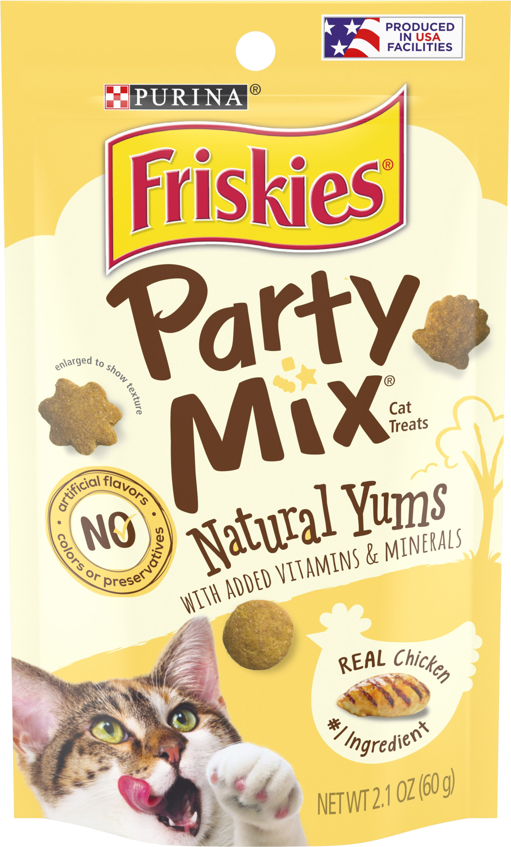 Friskies Party Mix Natural Yums With Real Chicken Cat - Snack (3000x3000), Png Download