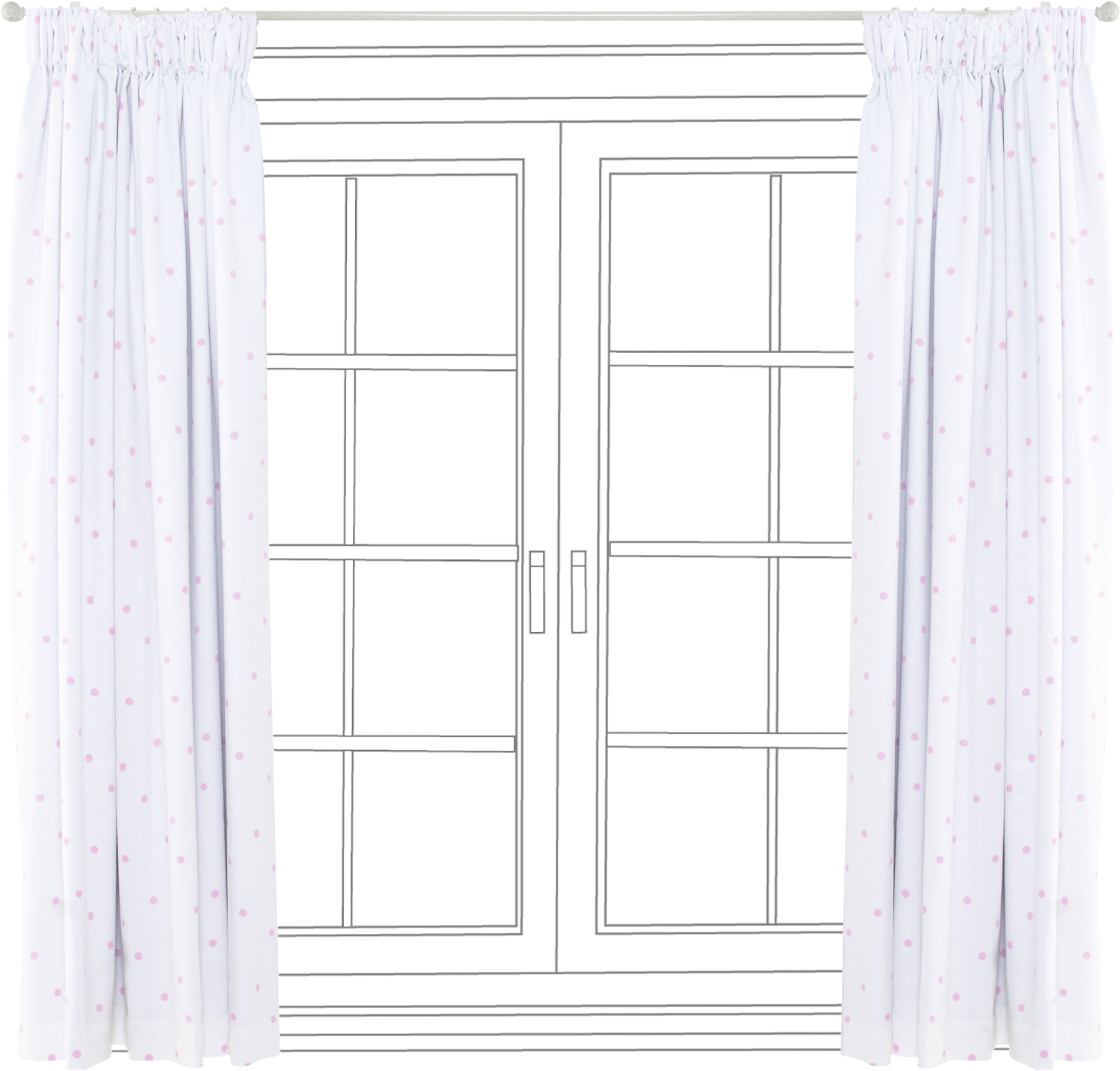 Picture Of Children's Blackout Curtains, Pink Spot - Window (2048x2048), Png Download