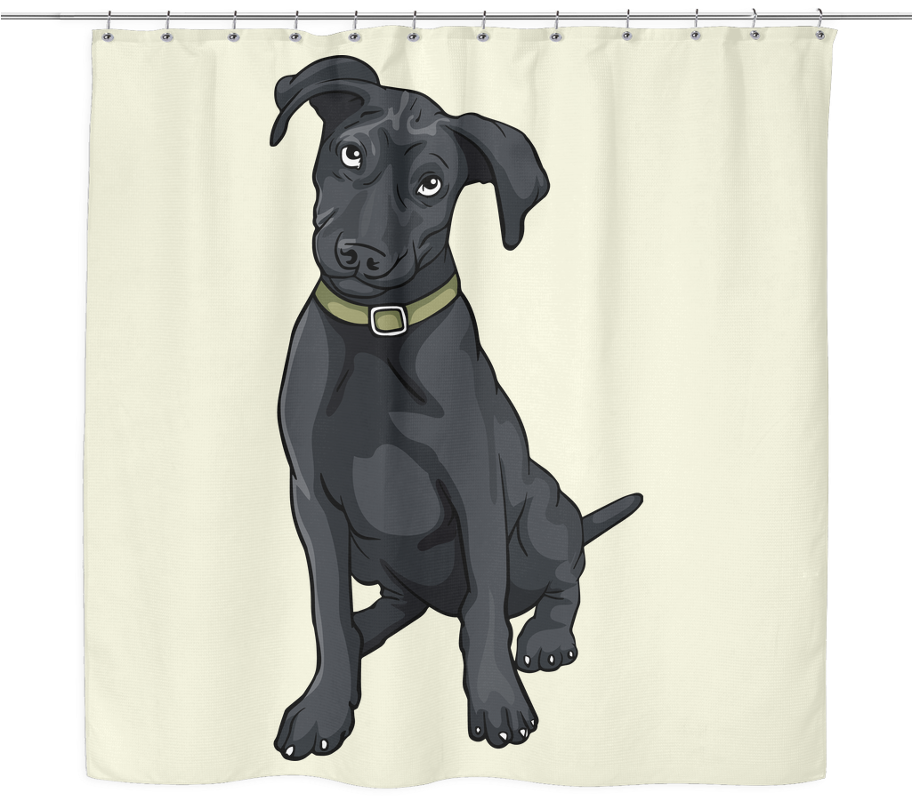 Black Labrador Shower Curtains, Funny Gift For Cute - Labrador Retriever (1024x1024), Png Download