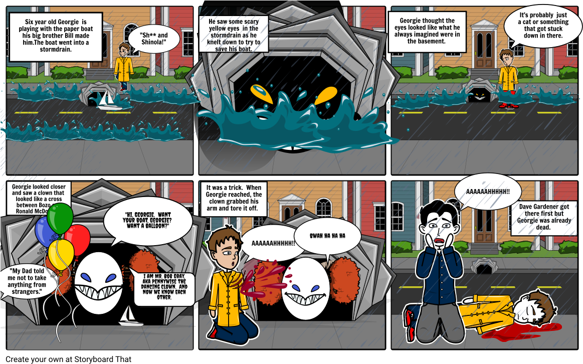 It Comic Strip Chapter 3 By Ethan Ridenour - Pennywise And Georgie Comic (1164x733), Png Download