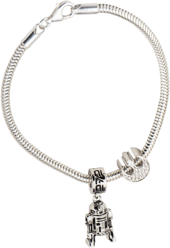 Star Wars R2d2 Rebel Alliance Sterling Silver Charm - Bracelet (850x850), Png Download