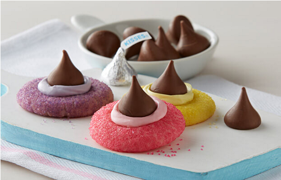 Hershey's Kisses Springtime Thumbprint Cookies - Hershey's Kisses (570x570), Png Download