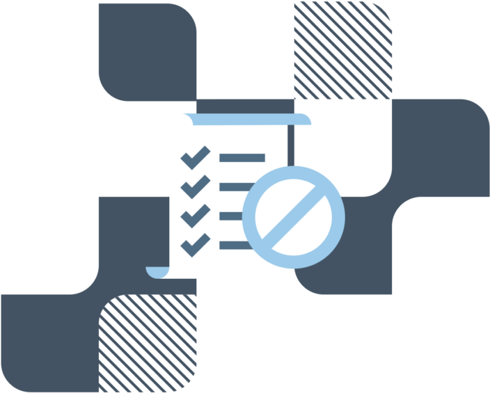 Checklist Icon Behind A Circle With A Line Through - Graphic Design (780x651), Png Download