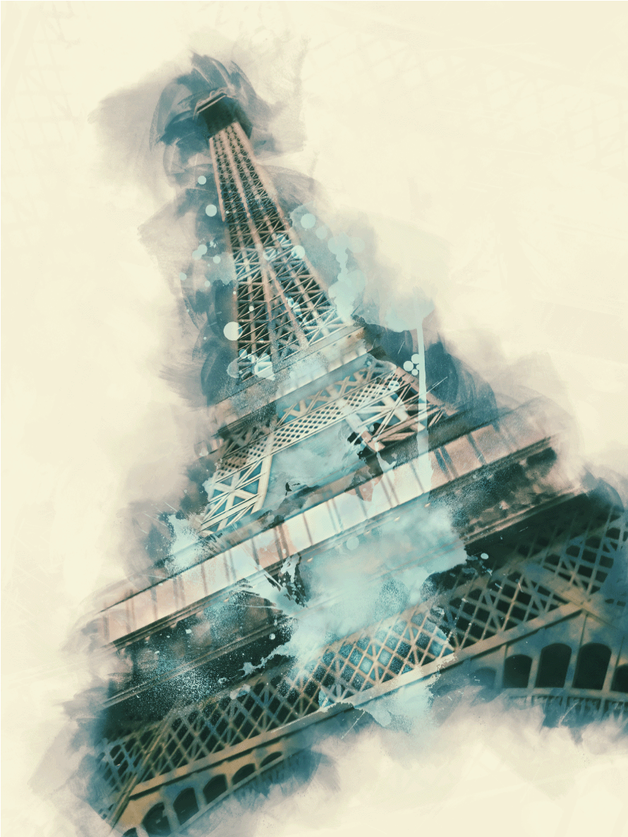 Sticker Poster Tour Eiffel Aquarelle Ambiance Sticker - Christmas Tree (1200x1200), Png Download