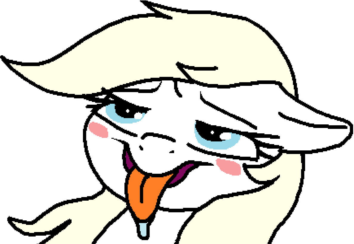 Paintanon, Blushing, Blush Sticker, Drool, Earth Pony, - Pixel Art Ahegao (1186x816), Png Download