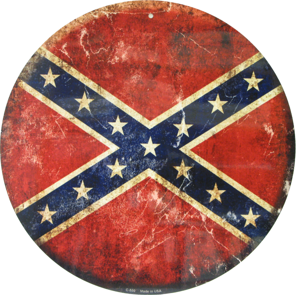 Rebel Flag Weathered - Circular Confederate Flag (602x600), Png Download