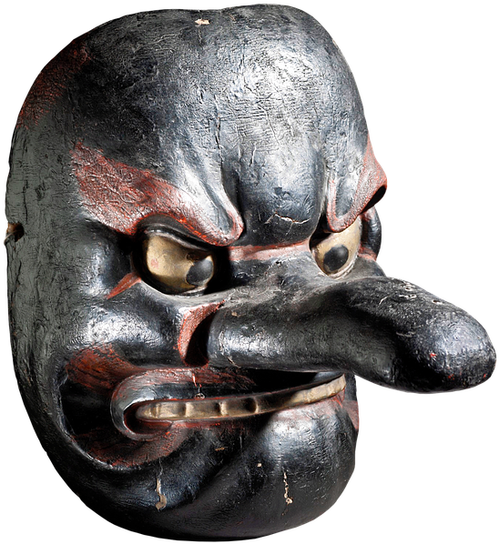 Hanging Mask, Mask, Japan, Scary, Spooky, Antique - Traditional Oni Masks (574x720), Png Download