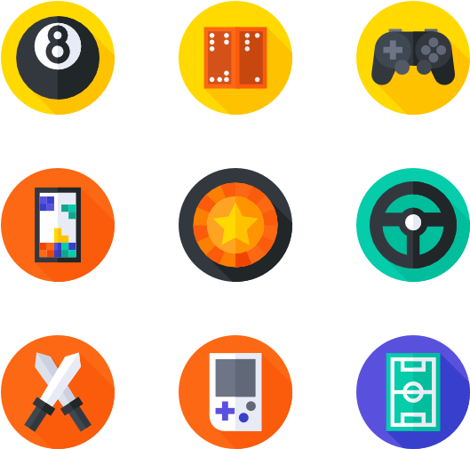 Games - Graphic Design Flat Icon (600x564), Png Download
