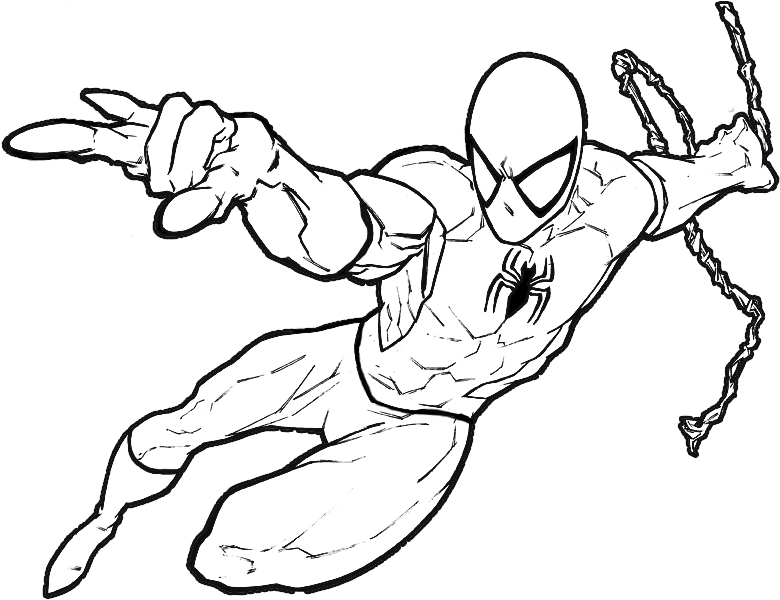 Homem Aranha Para Colorir E Pintar - Homem Aranha Para Pintar (841x613), Png Download