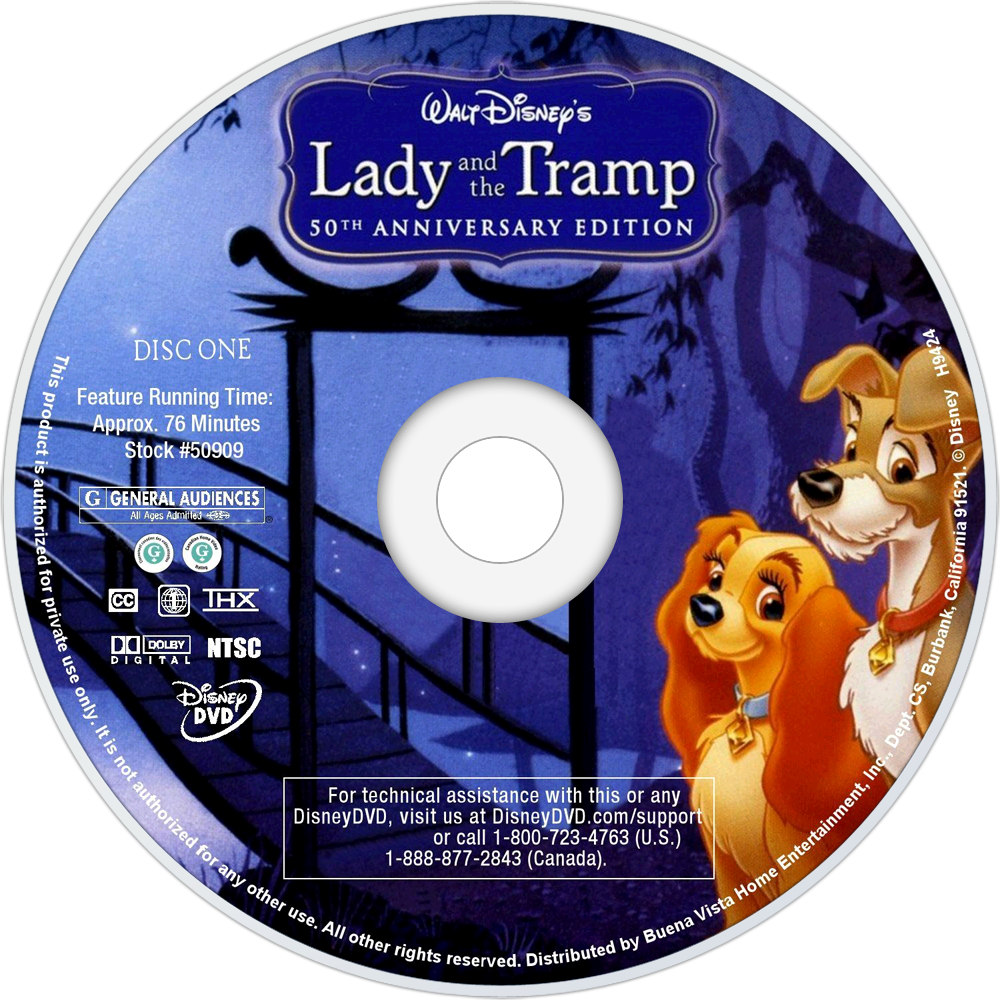 Lady And The Tramp 2 Dvd - Lady And The Tramp Dvd Disc (1000x1000), Png Download