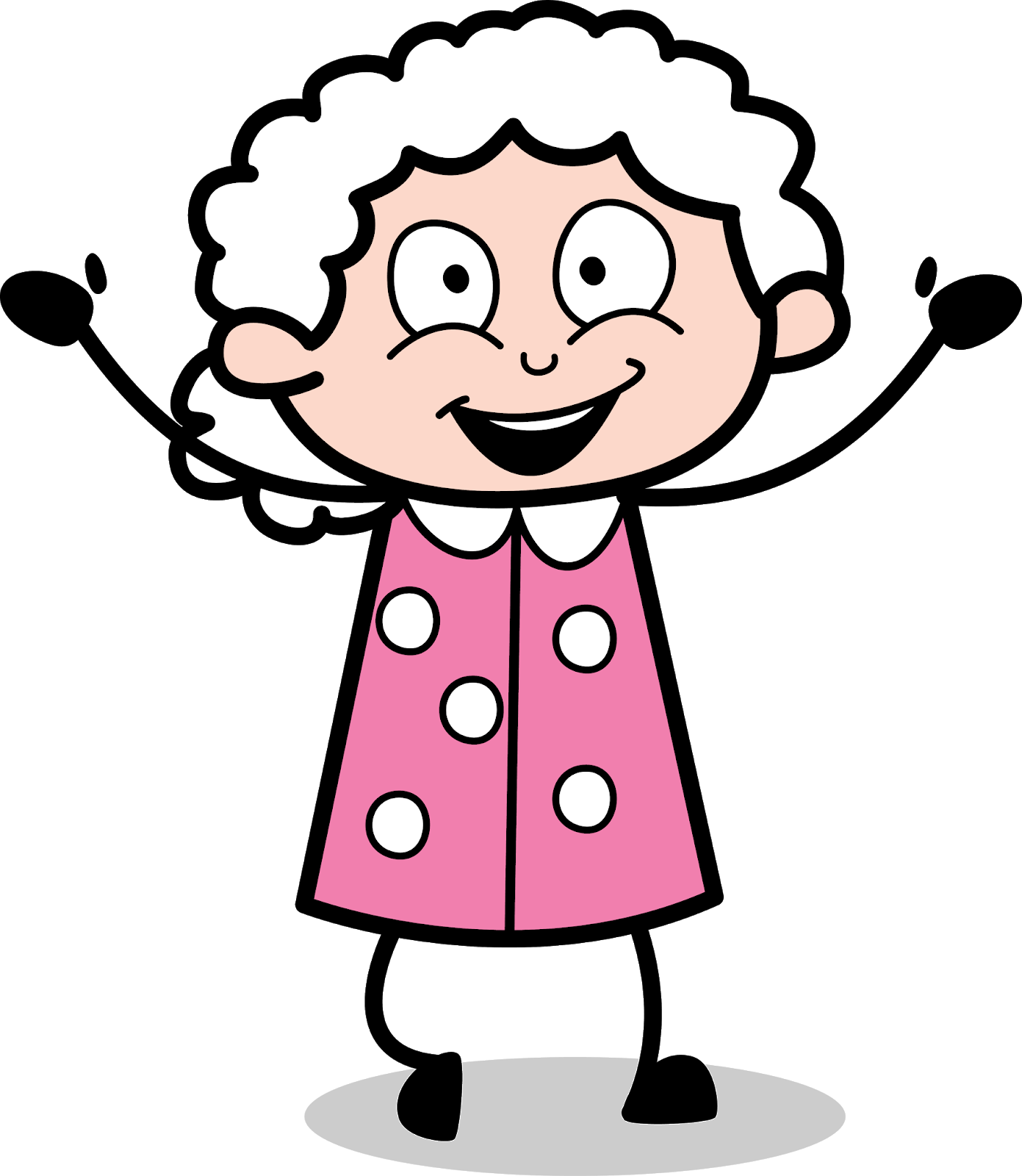 Granny - Cartoon Yoga Old Lady (1391x1600), Png Download