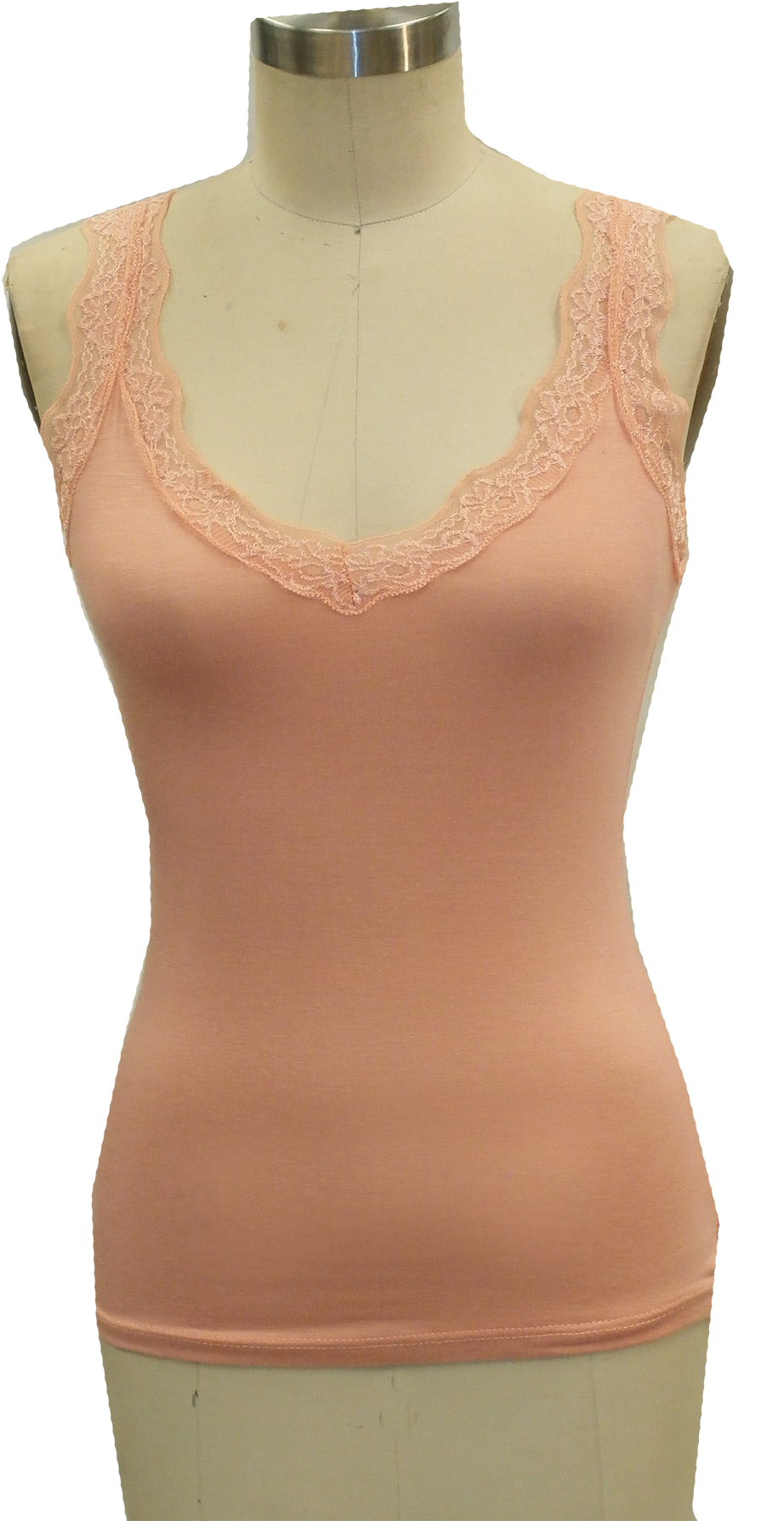 Stretch Cotton Jersey Lace Trim Cami - Mannequin (1200x1800), Png Download