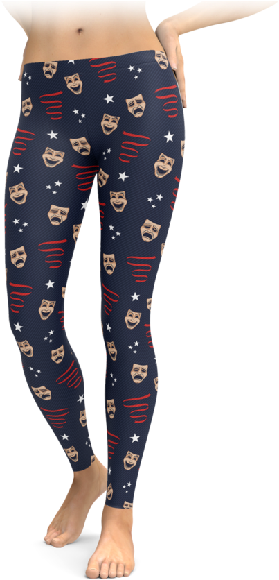 Comedy & Tragedy Mask Leggings - Teeth Leggings (740x896), Png Download