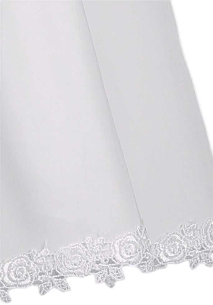 Lace Trim & White Cotton Christening Gown W Smocked - Tablecloth (683x1024), Png Download