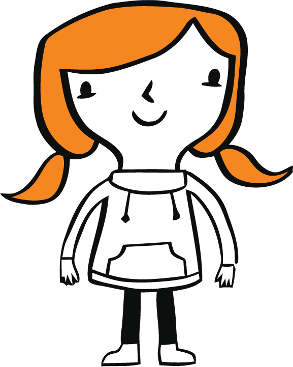 Cartoon Pigtails Clipart Best - Food Bank And Kate (577x721), Png Download