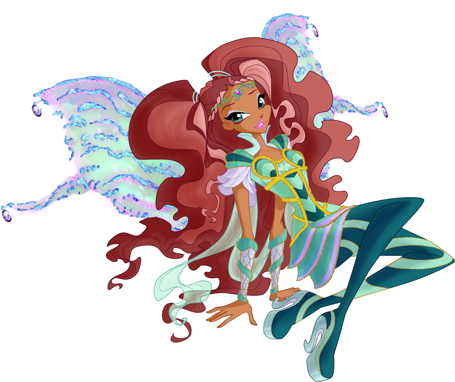 Winx Club Who Looks Best With Pigtails - Aisha Bloomix (1600x1486), Png Download