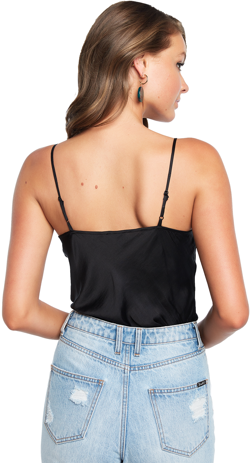 Lace Trim Cami In Colour Caviar - Photo Shoot (1000x1500), Png Download