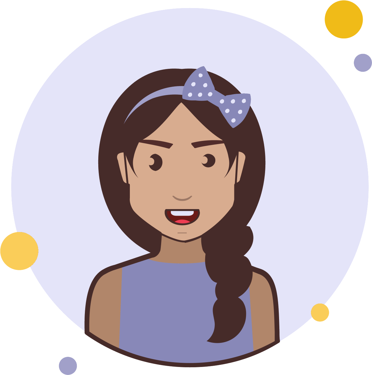 Brown Pigtail Hair Lady Icon - Icon (1600x1600), Png Download