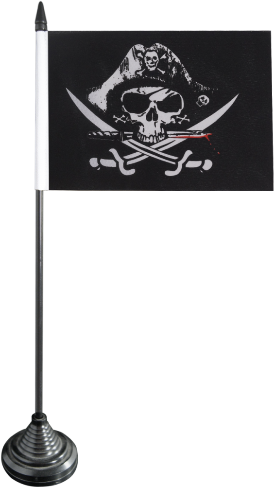 Pirate With Bloody Sabre Table Flag - Pirate Flag (1500x1176), Png Download