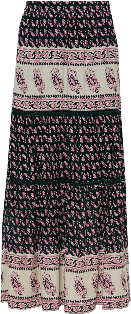 Printed Bohemian Maxi Skirt - Skirt (735x1102), Png Download