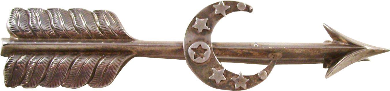 Victorian Arrow & Moon Sterling Silver Brooch - Rifle (1350x1350), Png Download