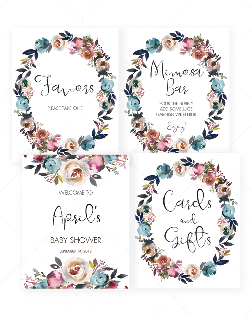 Printable Boho Baby Shower Decor Pack By Littlesizzle - Printable Gifts And Cards Sign (819x1024), Png Download