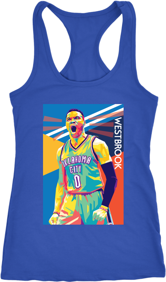 Russell Westbrook Pop Art Racerback Tank - Shirt (1024x1024), Png Download