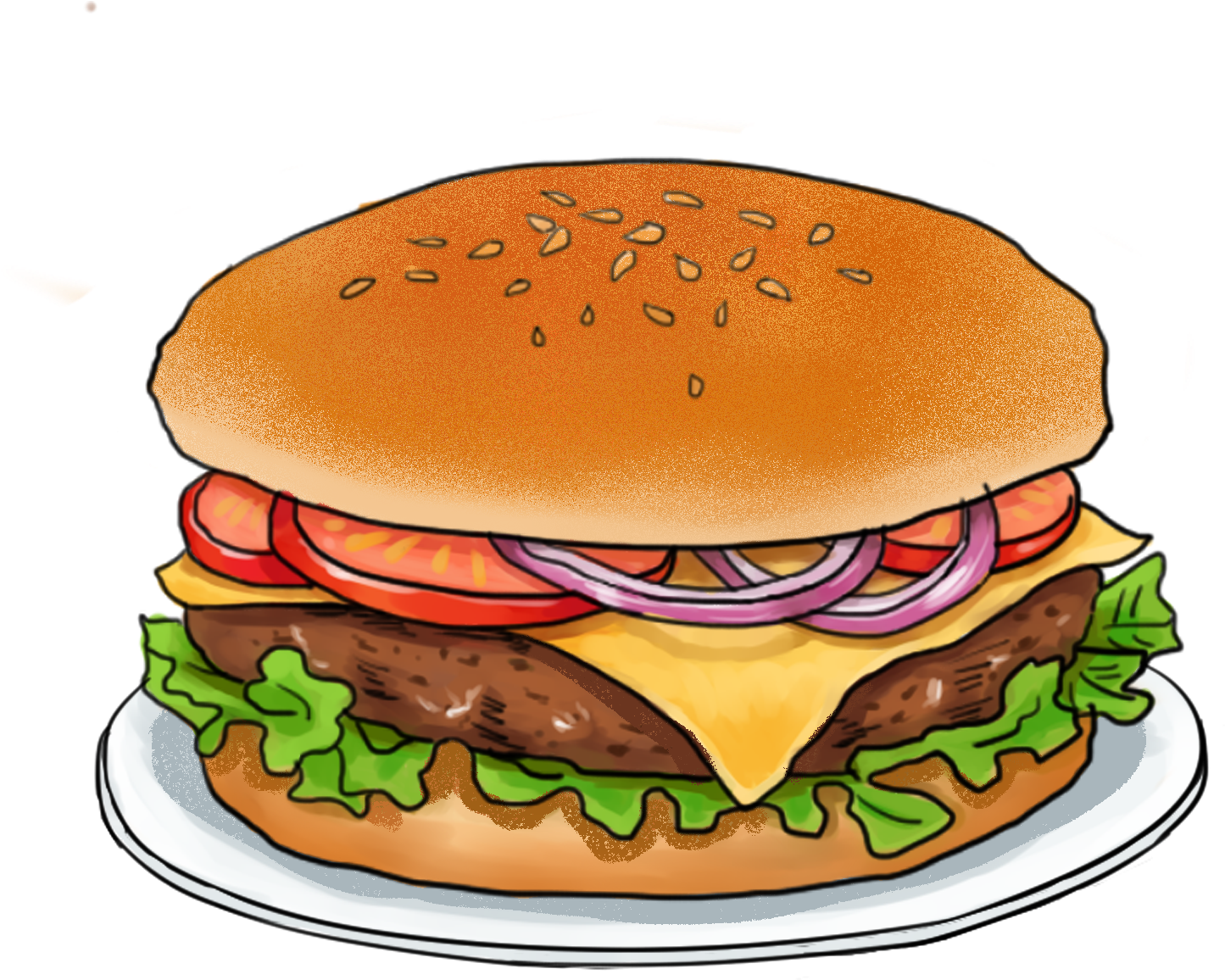 Element Vector Cuisine Illustrator Png And Psd - Cheeseburger (2000x2000), Png Download