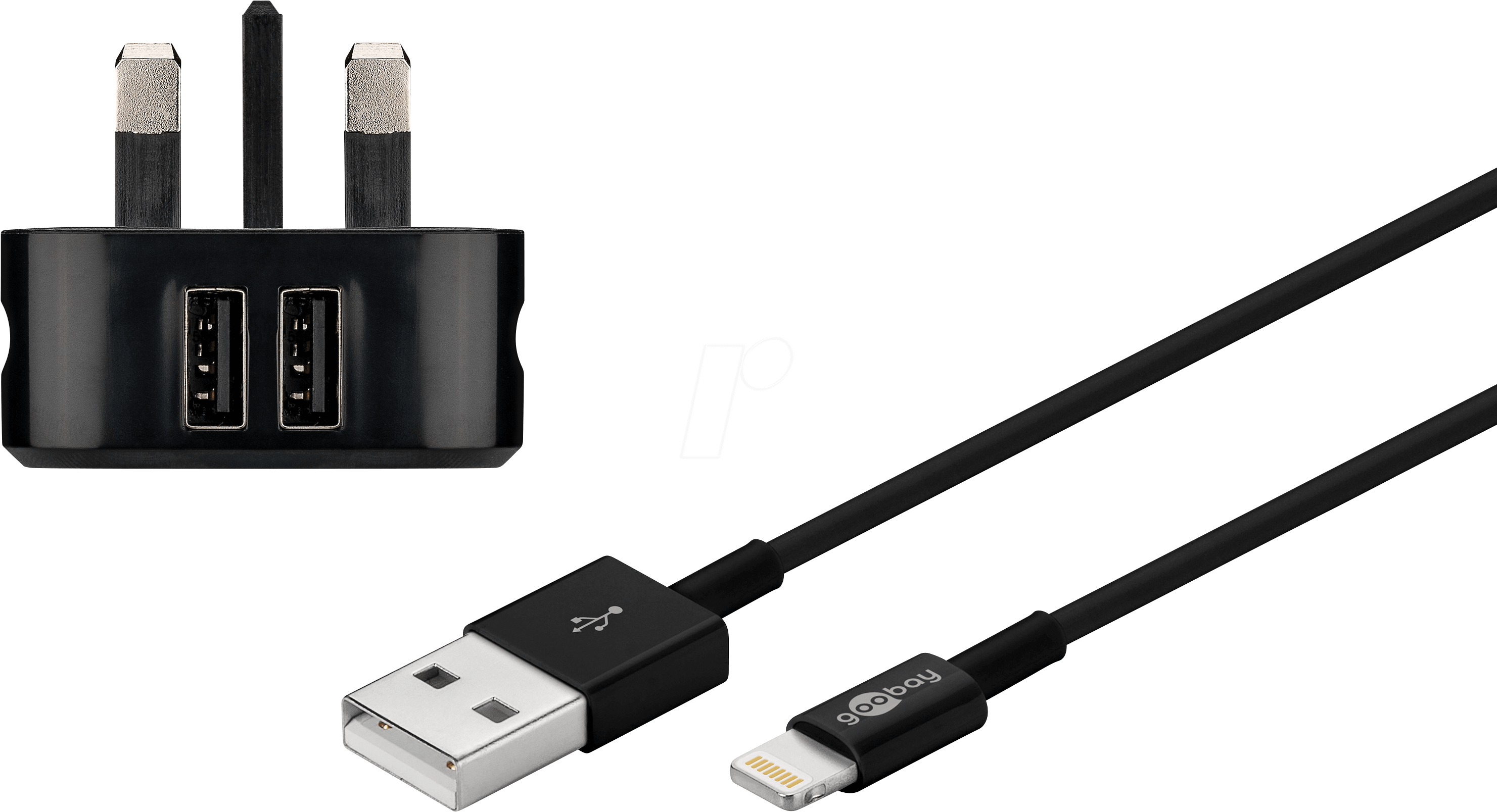 Apple Lightning Charging Kit Goobay - Usb Cable (3000x1645), Png Download