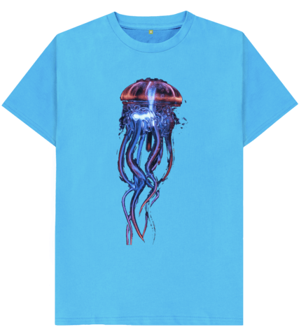 Sky Blue Jelly Fish Kids T-shirt - Jellyfish (640x674), Png Download