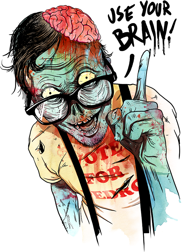 Artwork 2fnbfd70ln58fcynsliavq Eongltscl8idcsqbi7ye - Zombie Use Your Brain (1120x970), Png Download