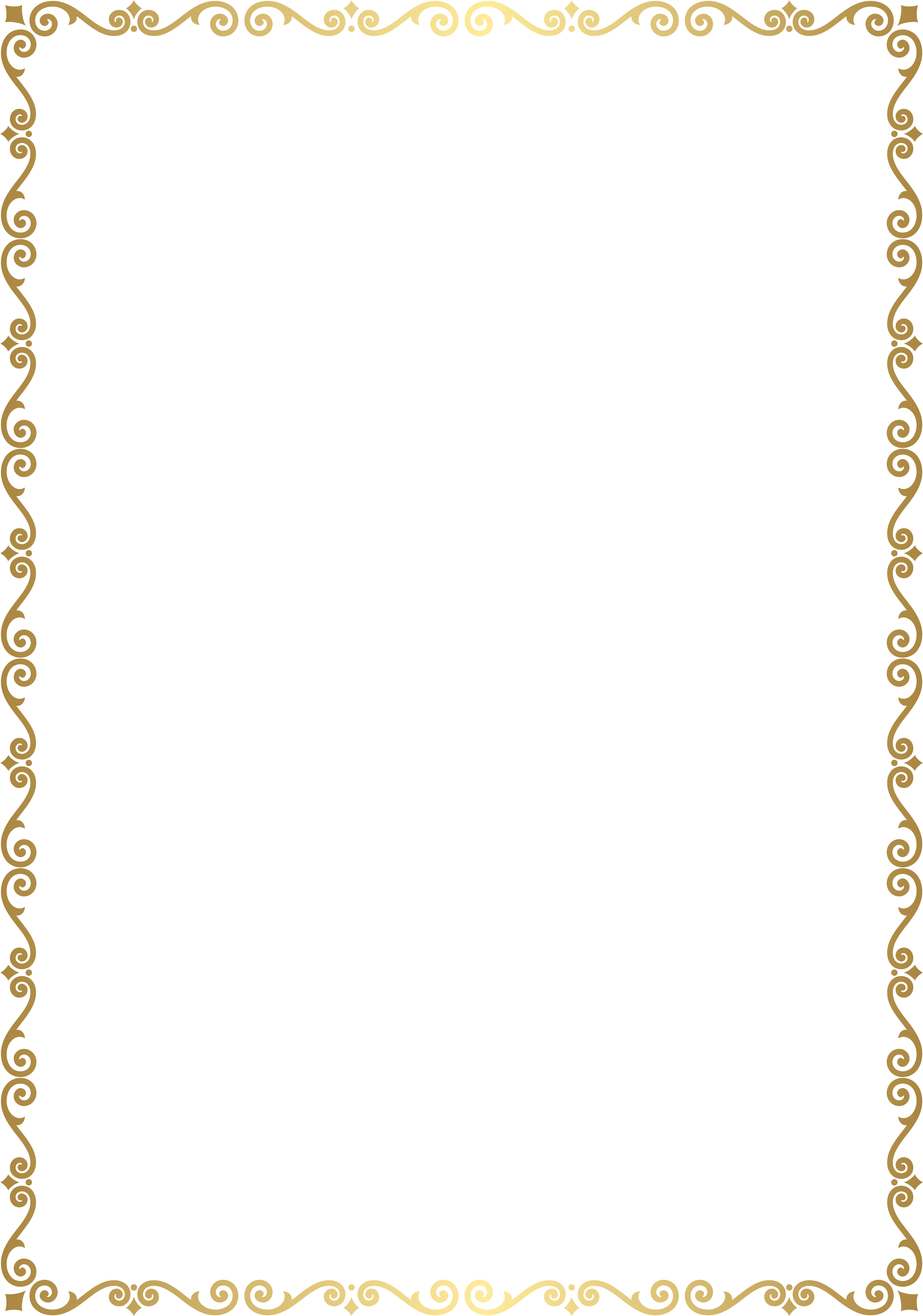 Border Frame Golden Transparent Clip Art Image Gallery - Transparent Golden Border Frames (5610x8000), Png Download