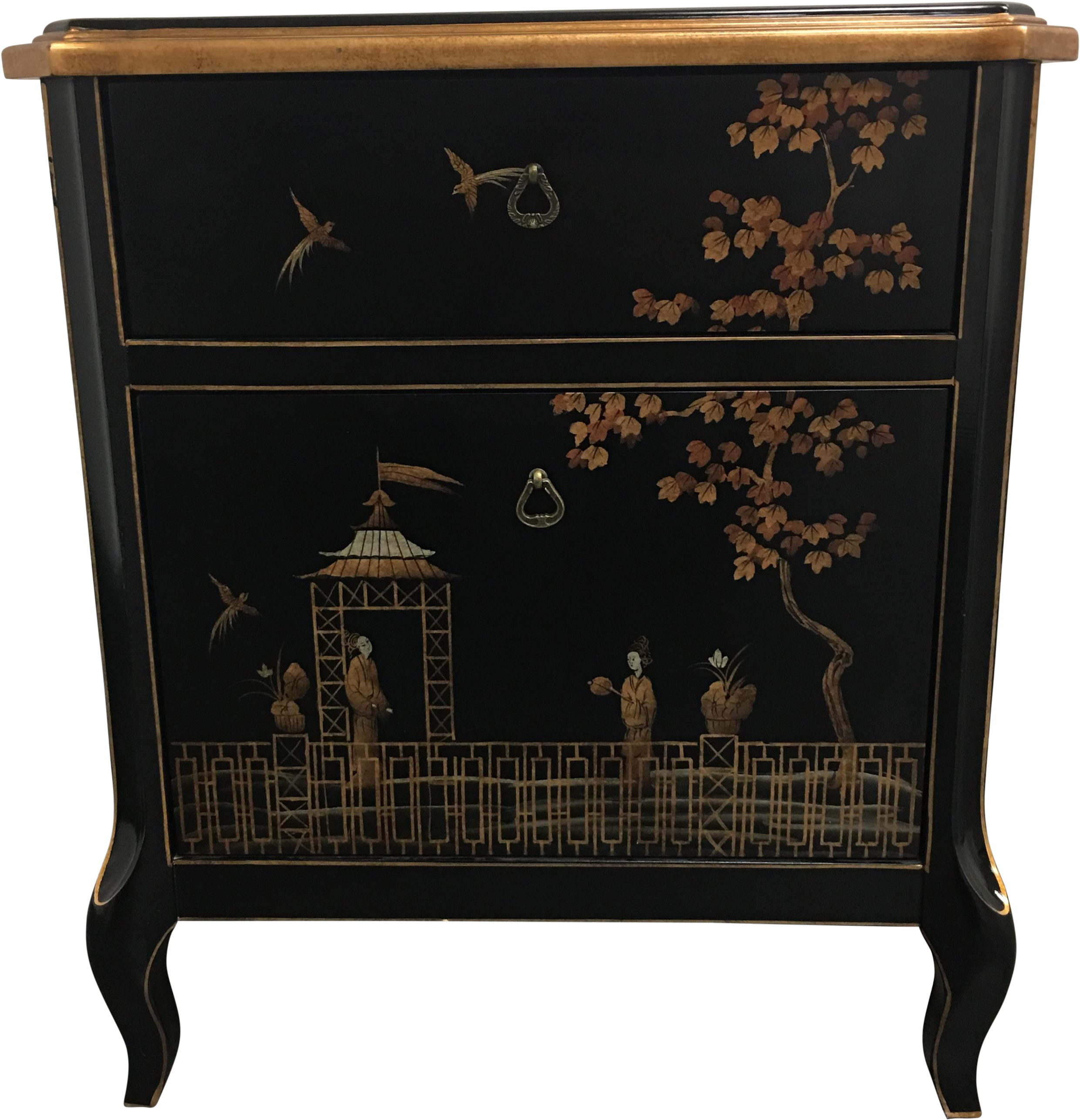 Horchow Asian Styled File Cabinet On Chairish - Drawer (2754x2856), Png Download