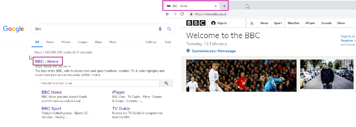 Meta Titles In Serps And In Browser Title Bar - Bbc Hd (1167x488), Png Download