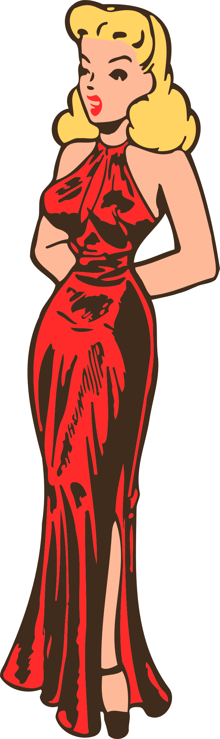 Free Clipart Of A St Patricks Day Border Of Shamrock - Glamorous Lady Clipart (716x2400), Png Download