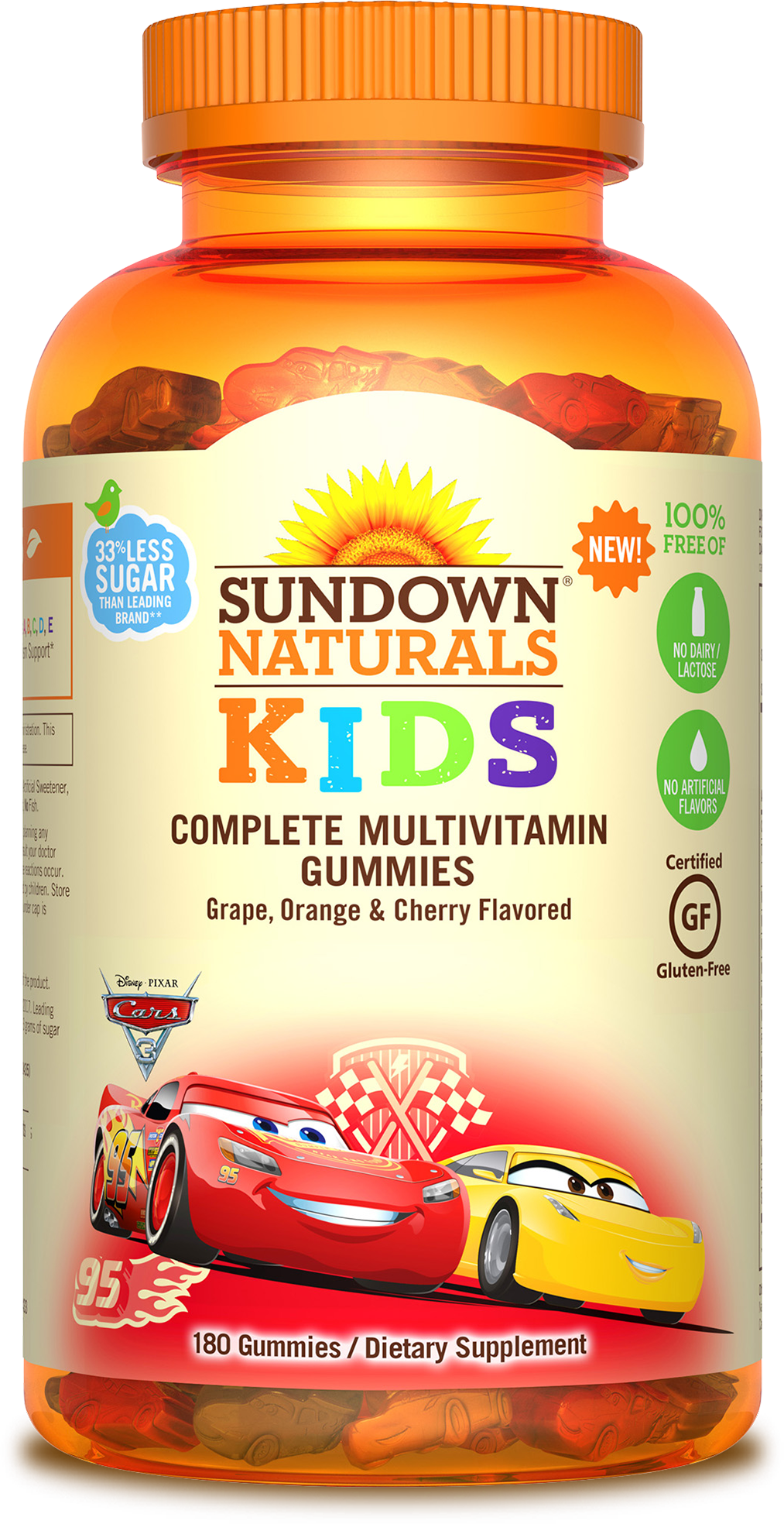 Disney© Pixar's Cars 3 Complete Multivitamin Gummies - Sundown Naturals Omega Fish Oil (1013x1968), Png Download