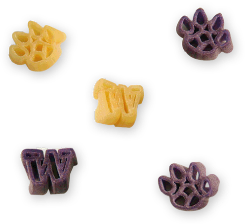 Washington Paw Print And W Pasta Shapes - Chocolate (600x600), Png Download