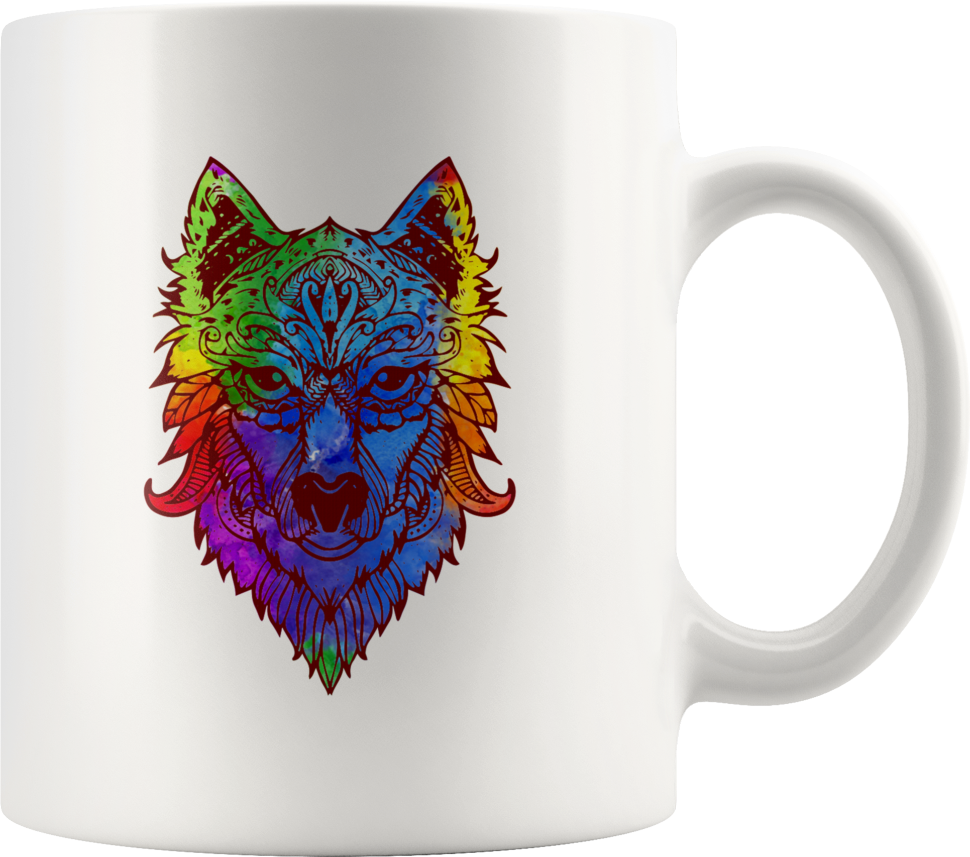 Wolf Head Mug (2000x2000), Png Download