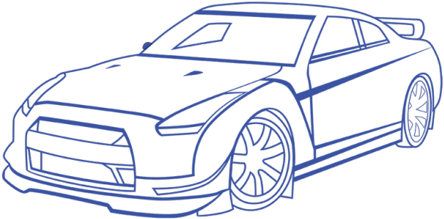 Drawn Race Car Outline - Race Cars Drawings (640x480), Png Download