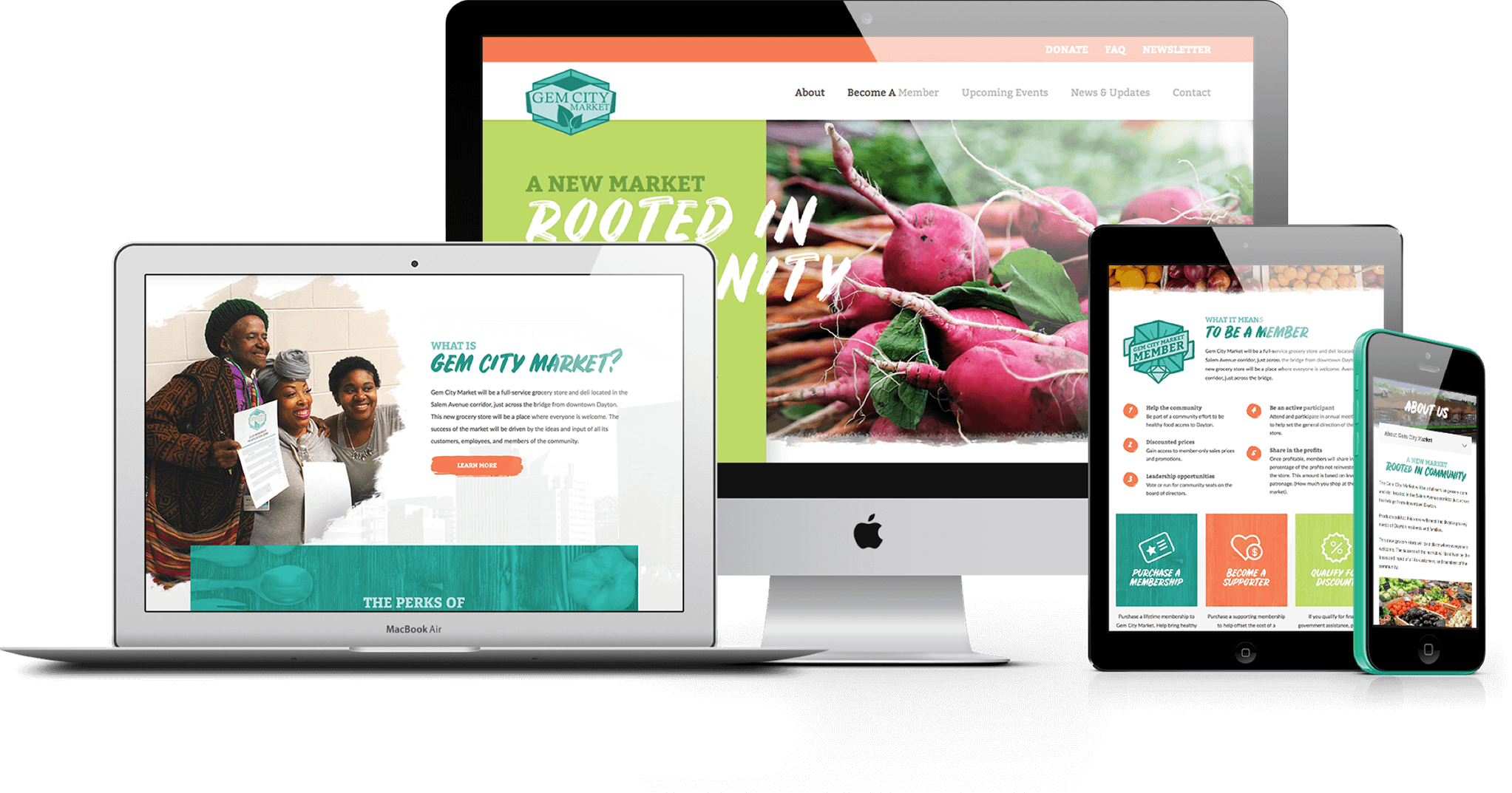 Gem City Market Mockups - Website (2045x1073), Png Download