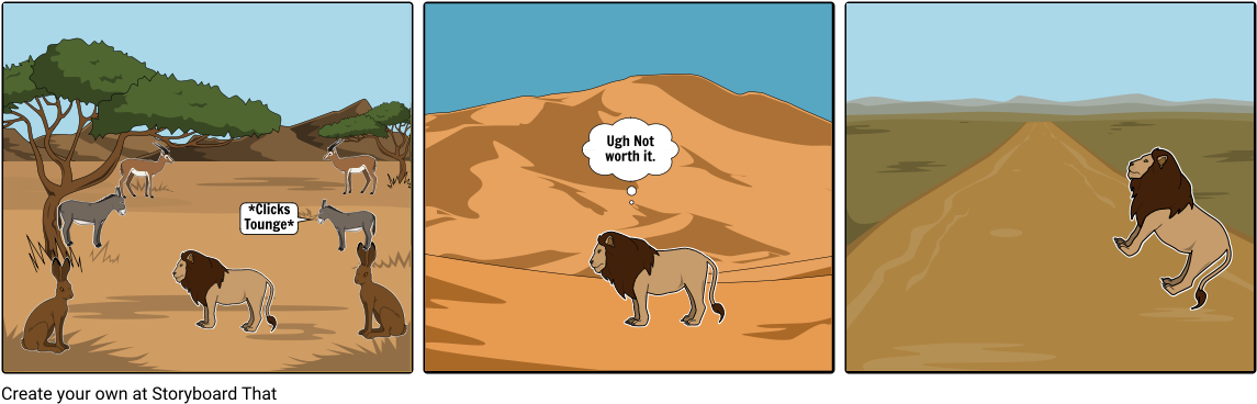 The Lion And The Ass - Cartoon (1164x385), Png Download