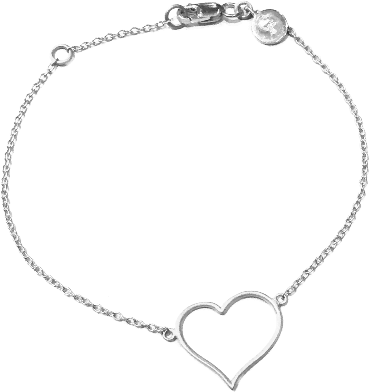 Silver Heart Shaped Love Bracelet - Necklace (2048x2048), Png Download